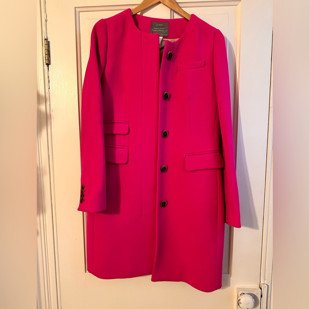 J.Crew Double Cloth Collarless Lady Coat